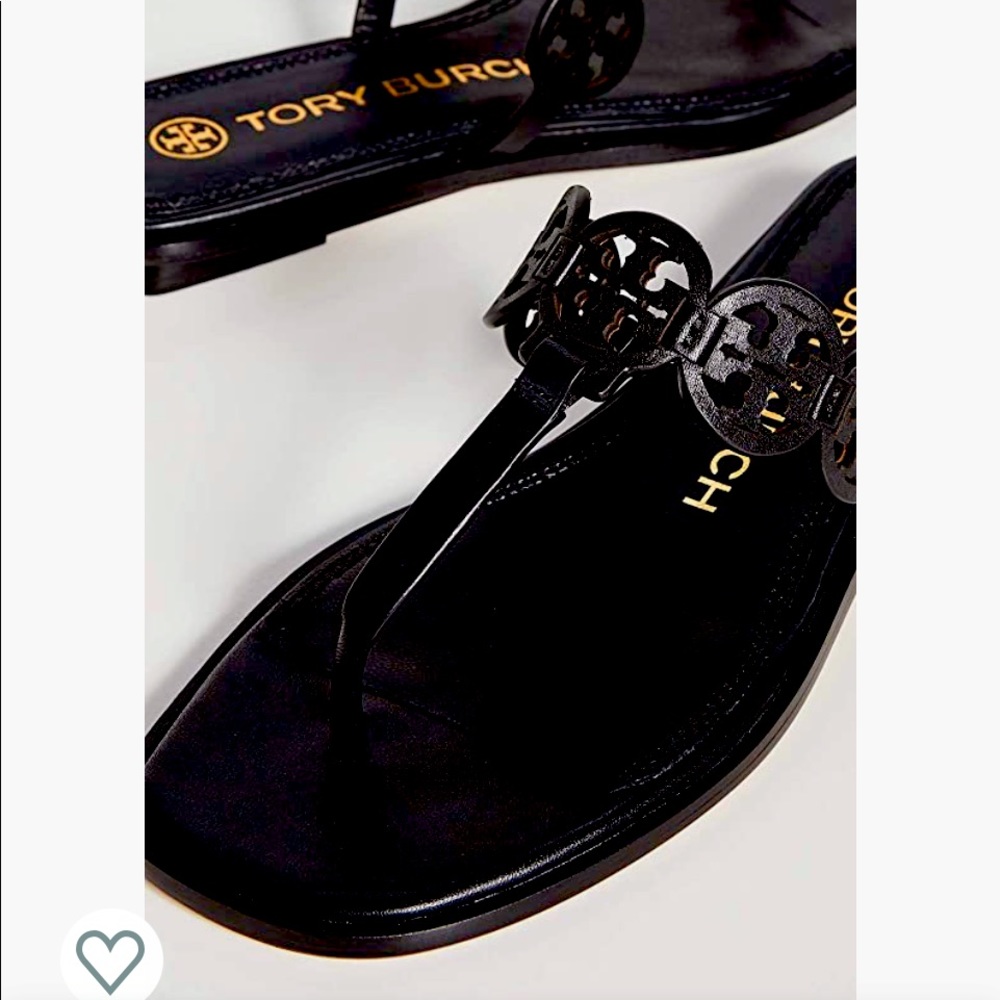 Tory Burch Tiny Miller 10MM Thong Sandals. Calf Leather